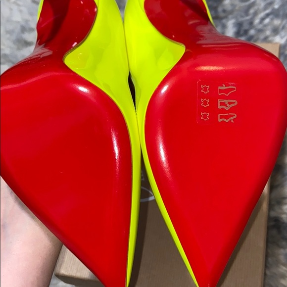 RARE Christian Louboutin Pigalle Fluo Neon. In good condition worn twice - Picture 3 of 8
